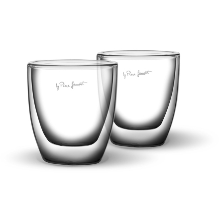 LAMART Latte Glas 2 Pack, 80ml, Dubbelvgg borosilikat Glas