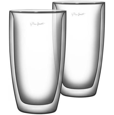 LAMART Latte Glas 2 Pack, 380 ml, Dubbelvgg borosilikat Glas
