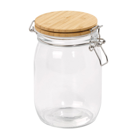 Tala Glasburk med lock av Bambutr 980 ml